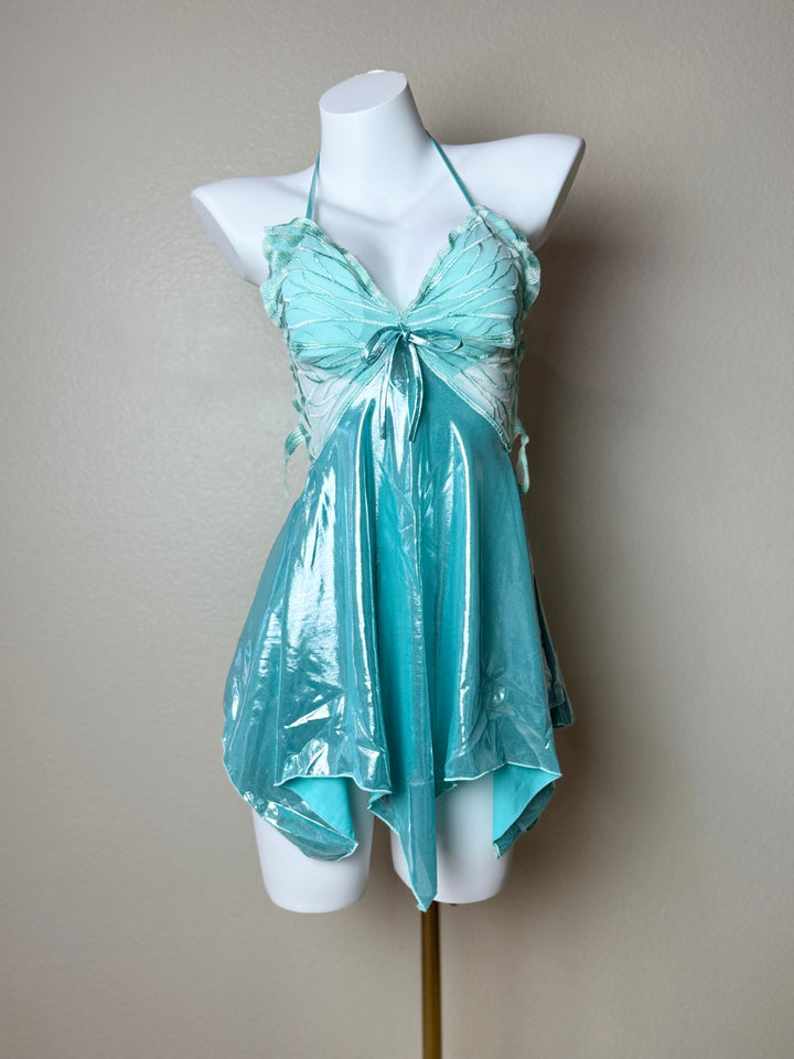Shiny Metallic Butterfly Slip- Front
