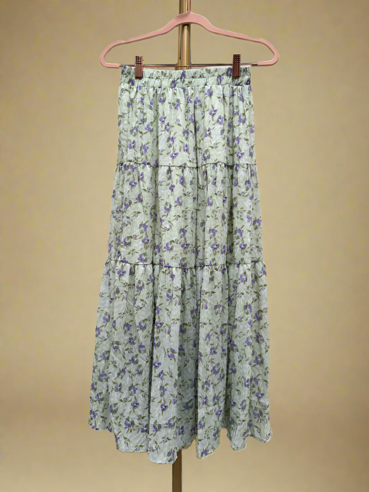 Crinkled Floral Skirt