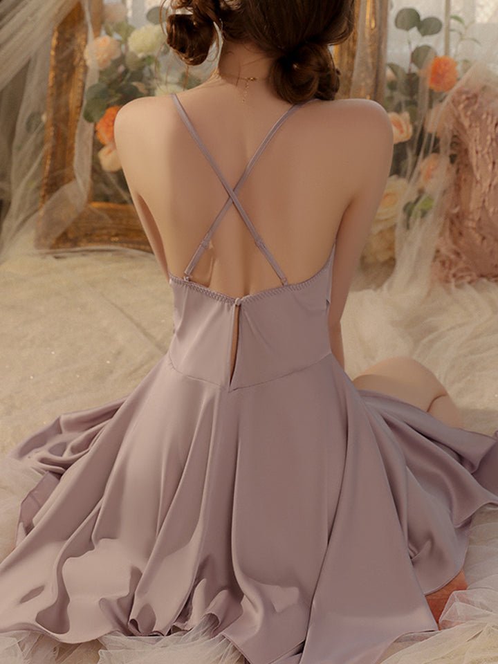 Asymmetrical Cowl Neck Slip - Purple