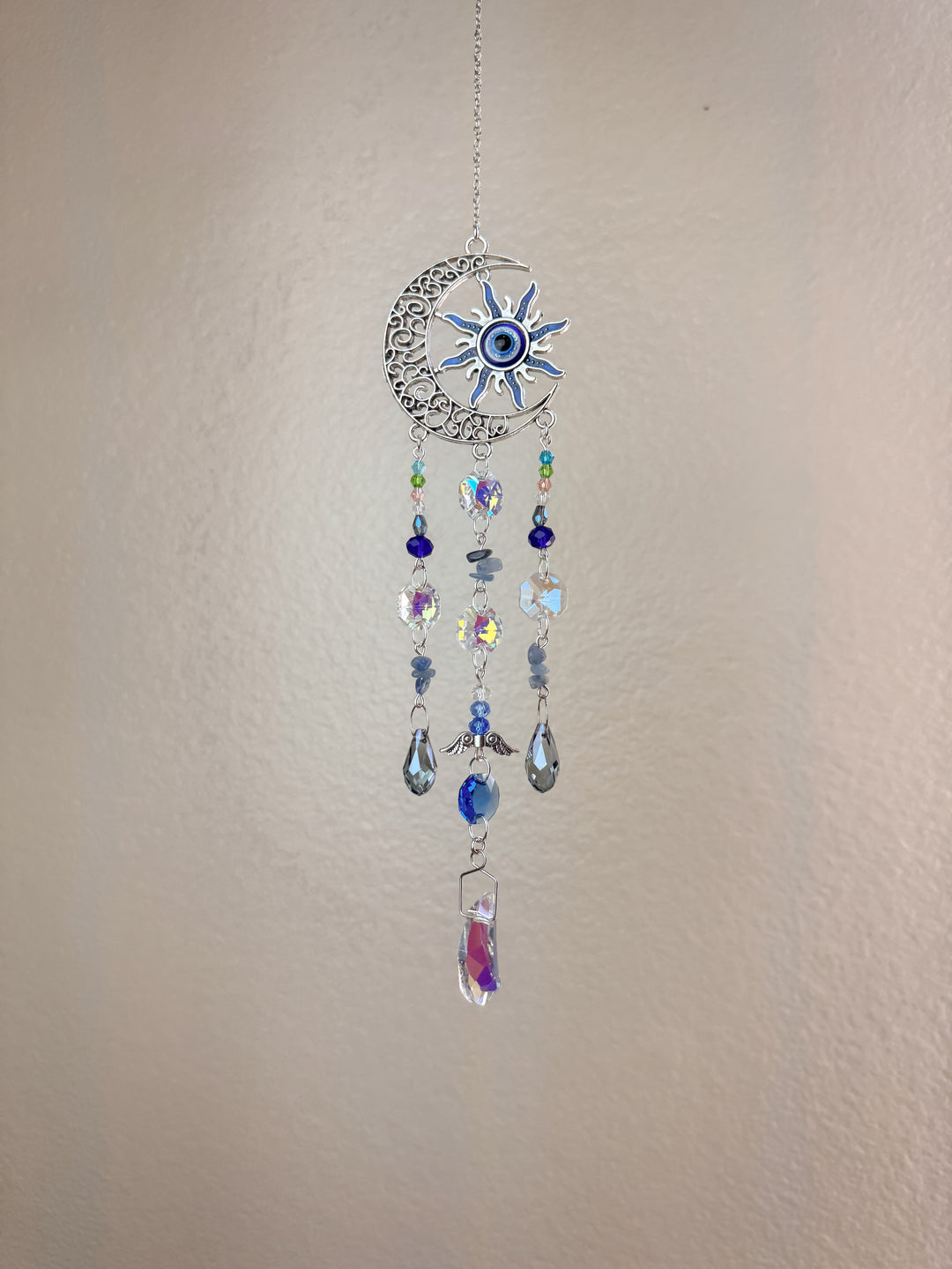 Evil Eye Sun & Moon Crystal Suncatcher