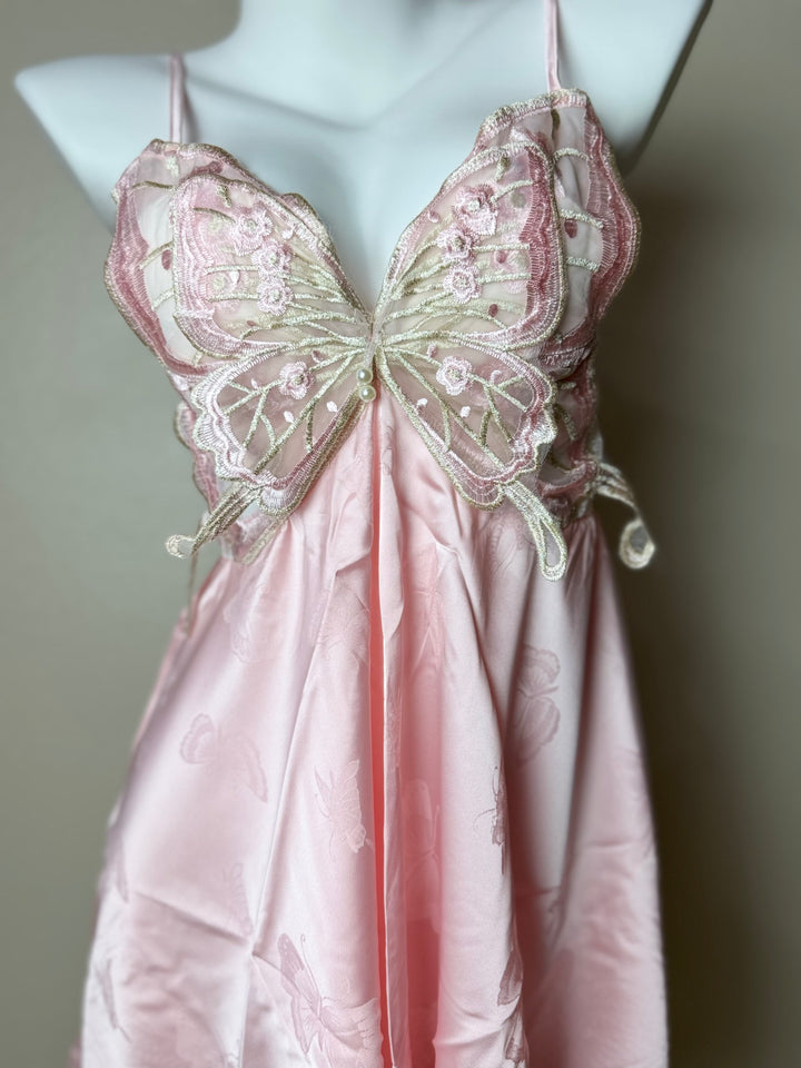 Pink Butterfly Pattern Slip