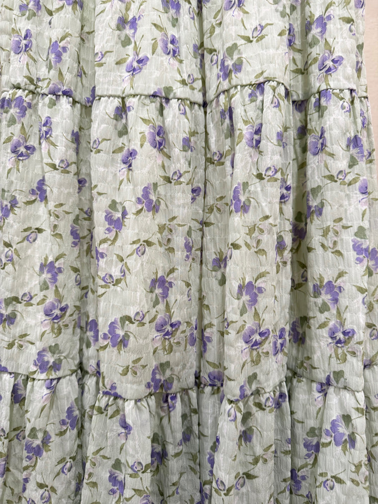 Crinkled Floral Skirt