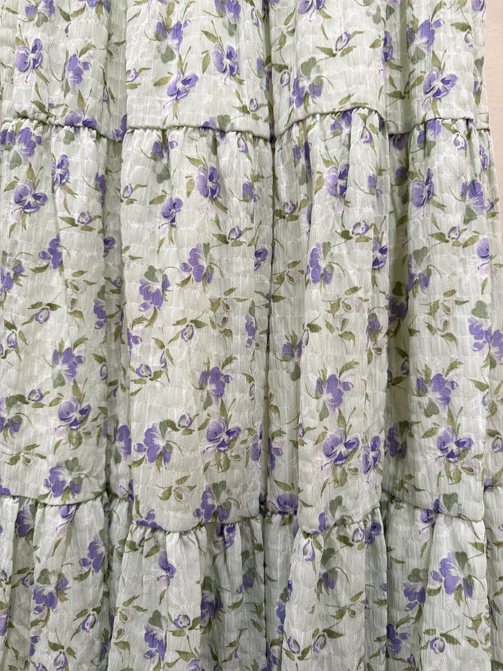 Crinkled Floral Skirt