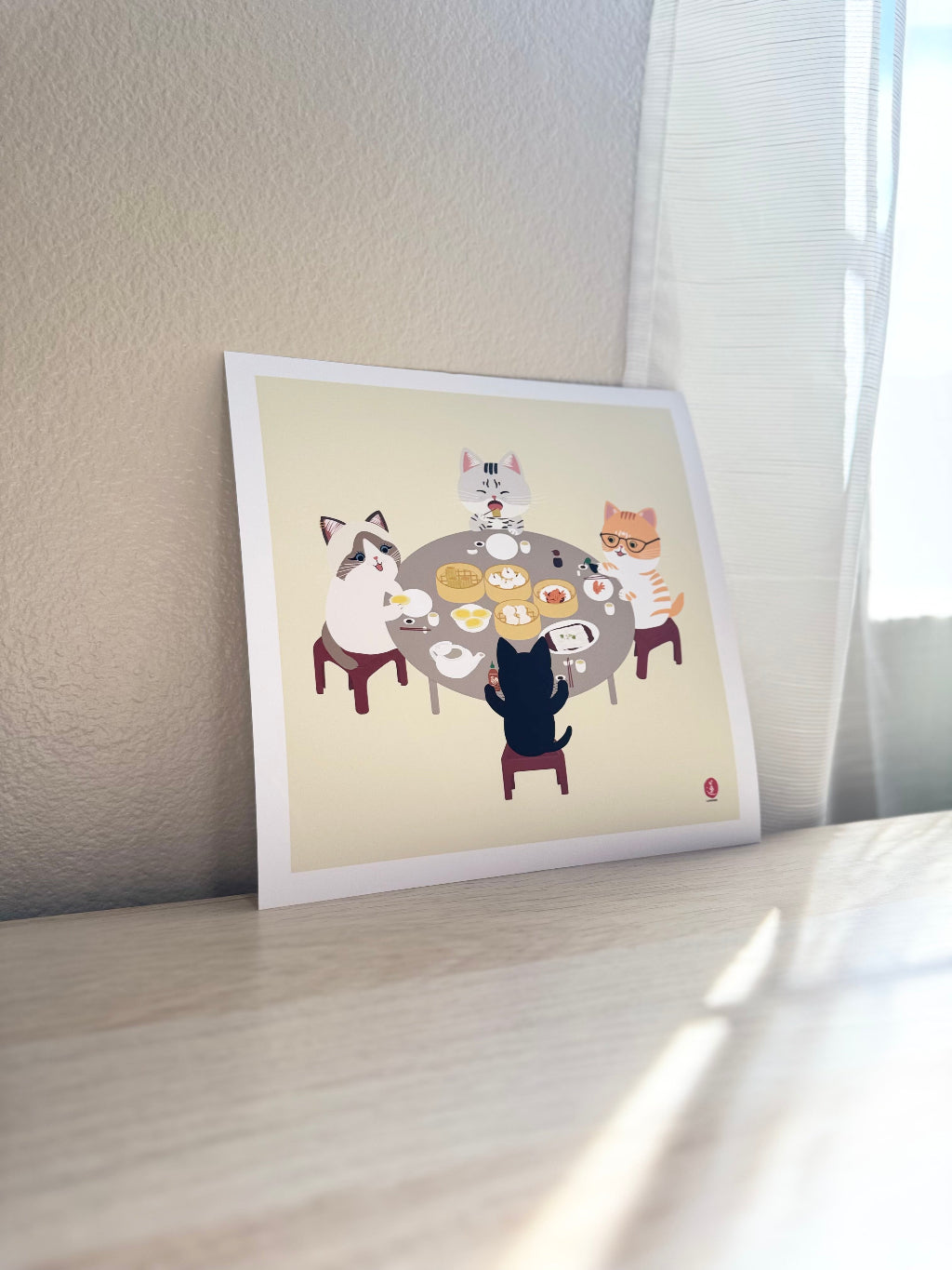 Cats Eating Dim Sum Print