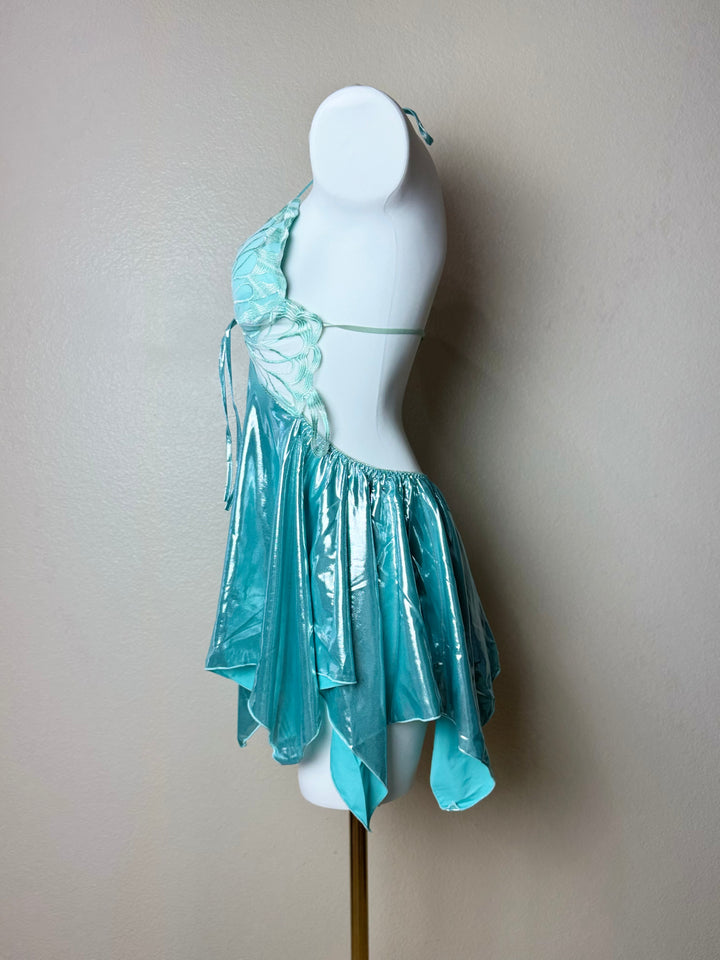 Shiny Metallic Butterfly Slip - Side