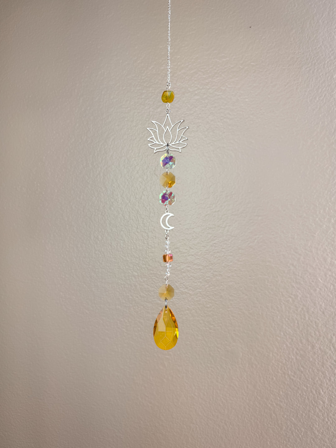 Lotus Crystal Suncatcher - Yellow