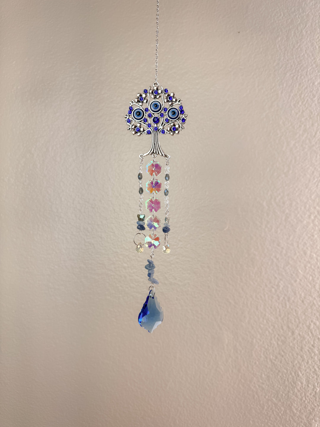 Evil Eye Tree Crystal Suncatcher