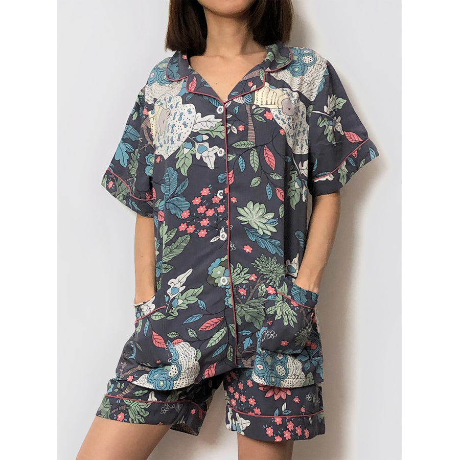 Women's cozy floral loungewear pajama sets