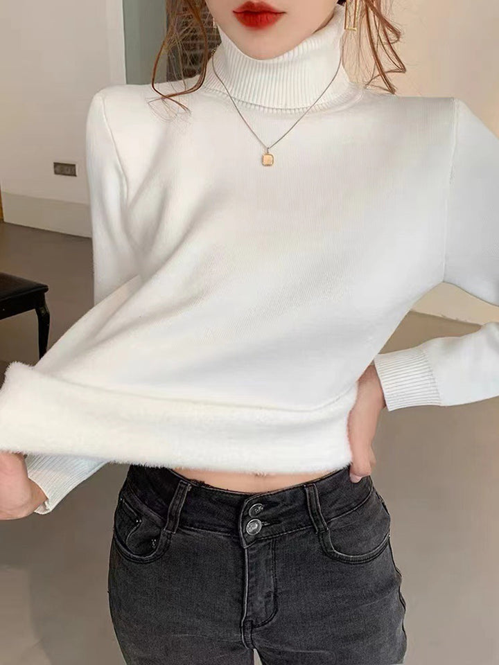 Women's Warm & Comfortable Fleece Turleneck Sweater