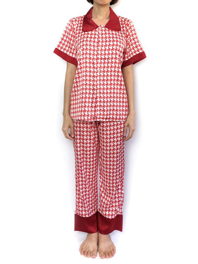 Women's cozy sleepwear silky satin pajama set pjs lounge wear