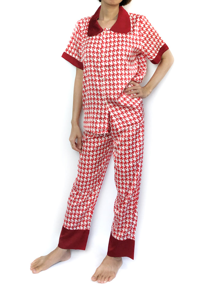 Women's cozy sleepwear silky satin pajama set pjs lounge wear