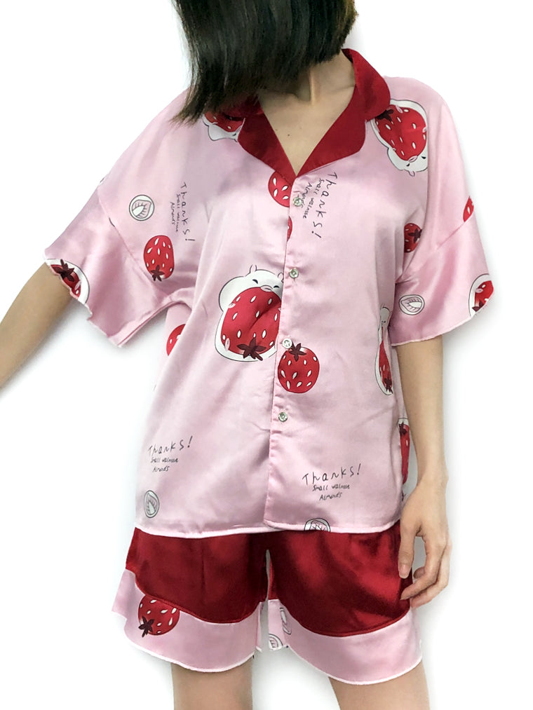women's soft comfy silky satin pajama set pjs lounge