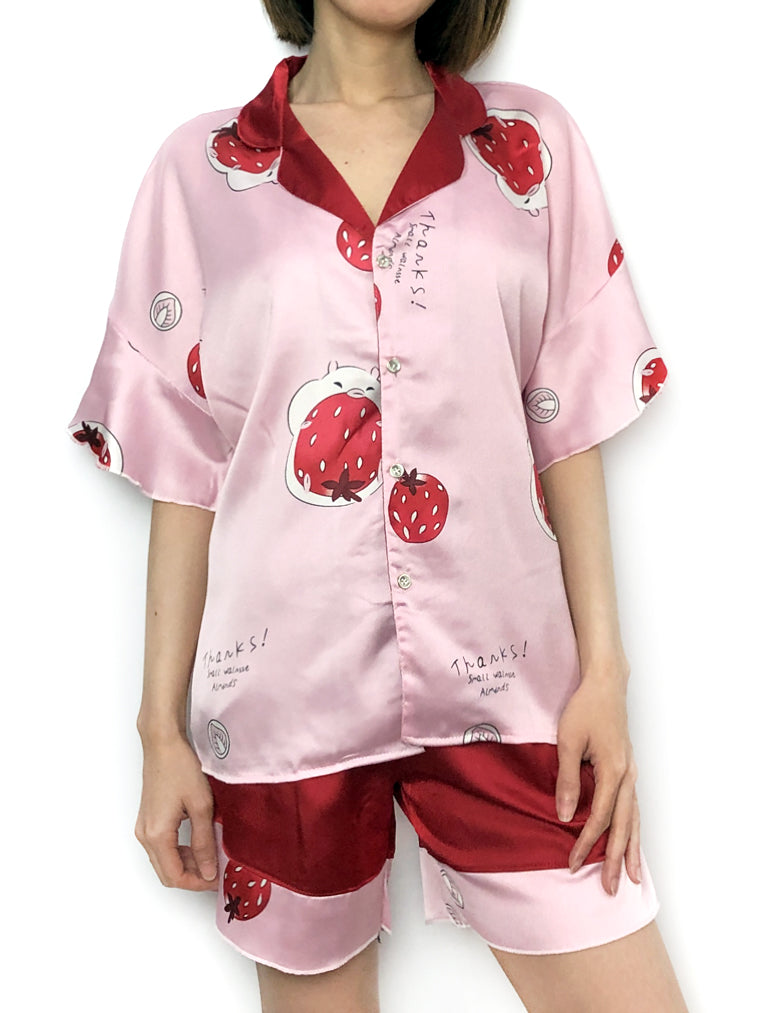 women's soft comfy silky satin pajama set pjs lounge