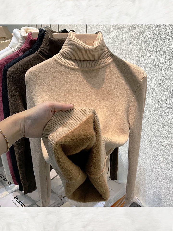 Women's Warm & Comfortable Fleece Turleneck Sweater