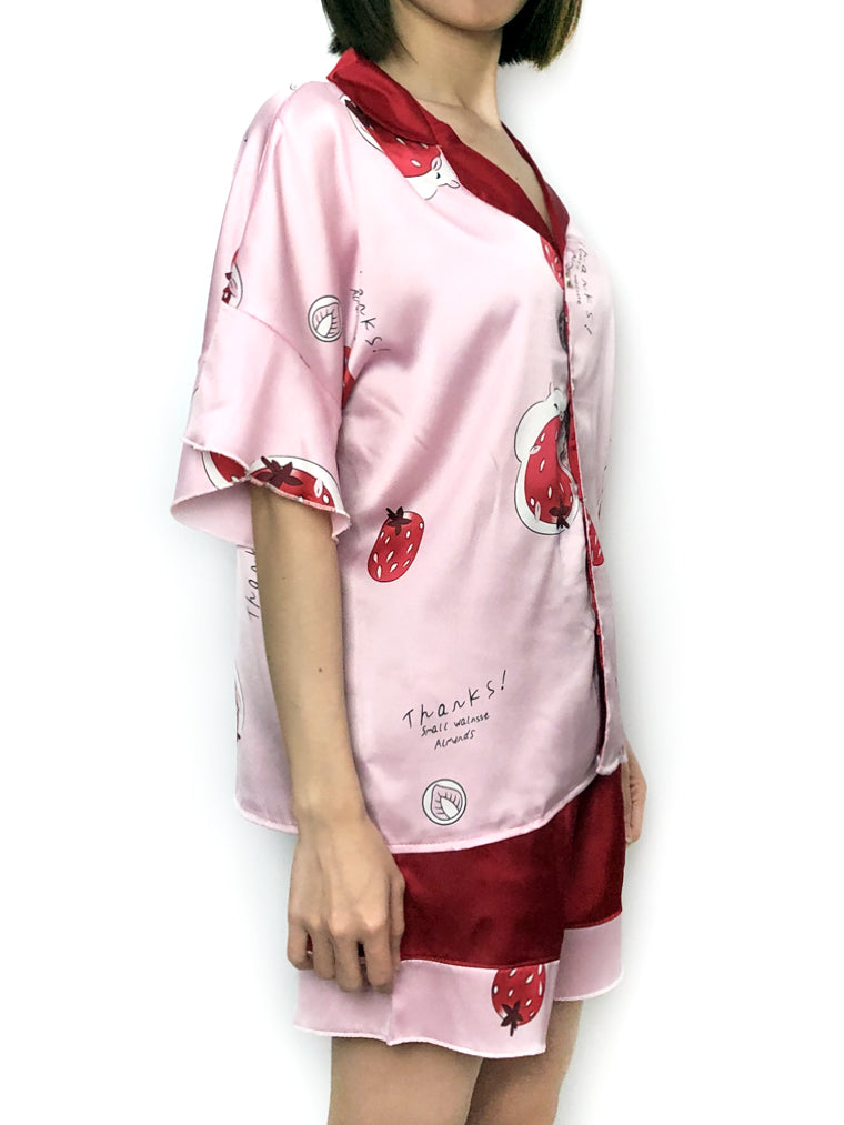 women's soft comfy silky satin pajama set pjs lounge