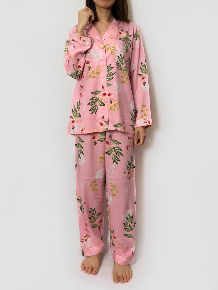 Women's cozy floral loungewear pajama sets
