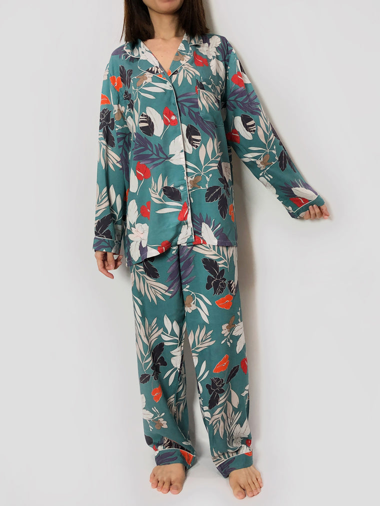 Women's cozy floral loungewear pajama sets