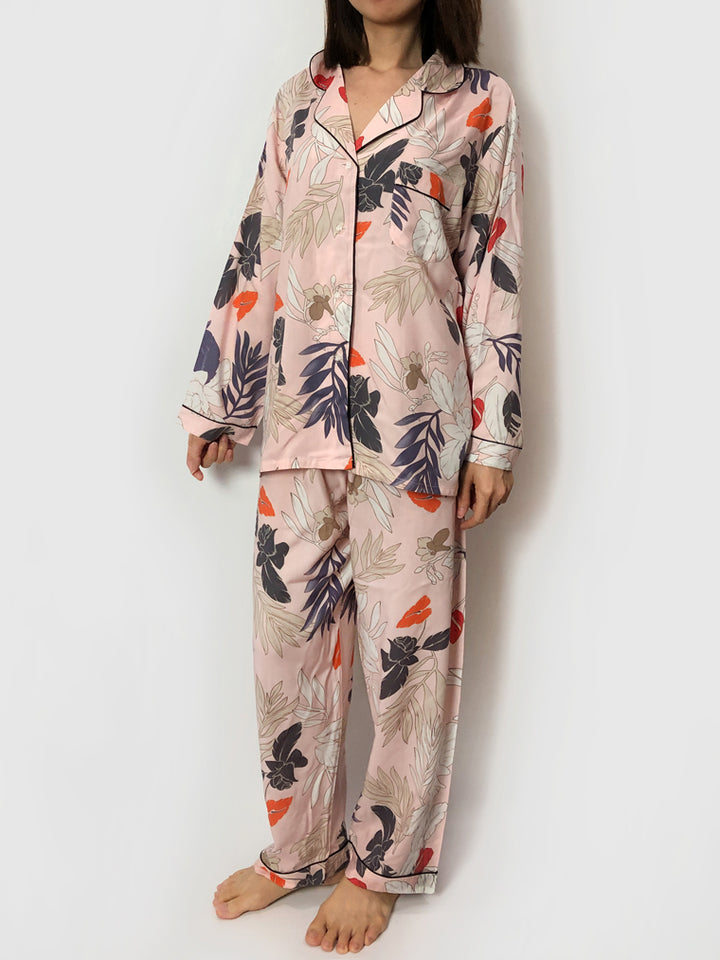 Women's cozy floral loungewear pajama sets