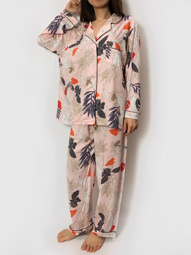 Women's cozy floral loungewear pajama sets