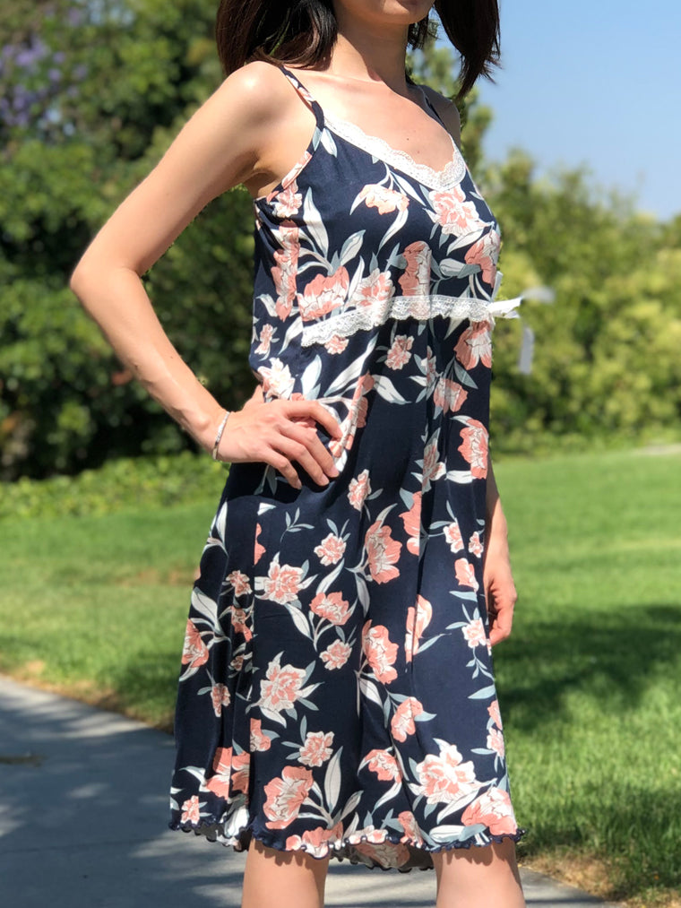 Women's soft comfy pajamas nighty sleep dress