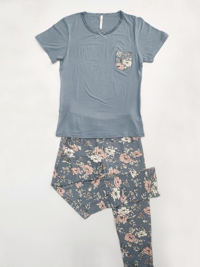 Women's cozy floral loungewear pajama sets