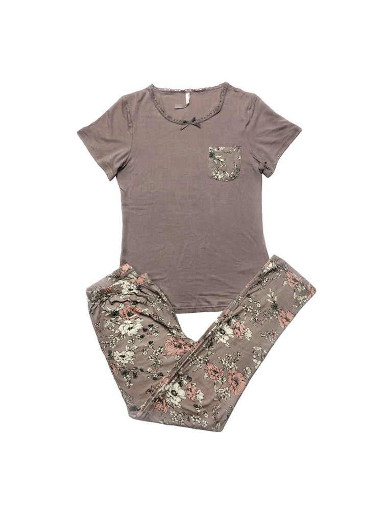 Women's cozy floral loungewear pajama sets