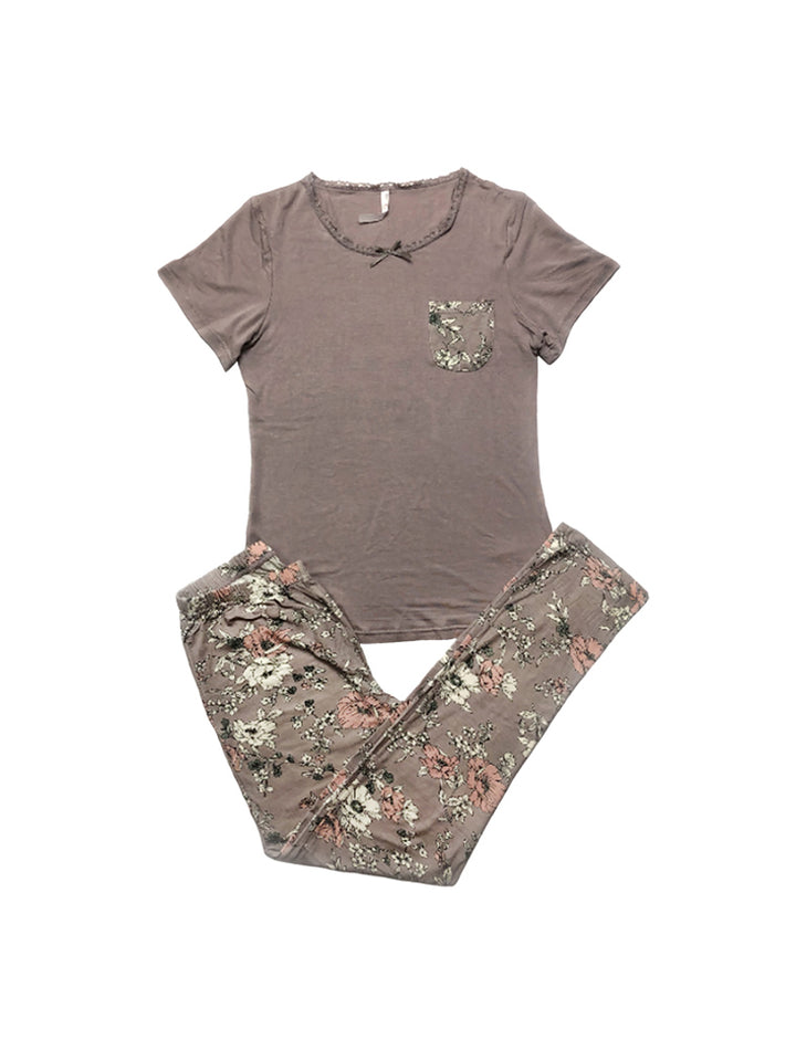 Women's cozy floral loungewear pajama sets