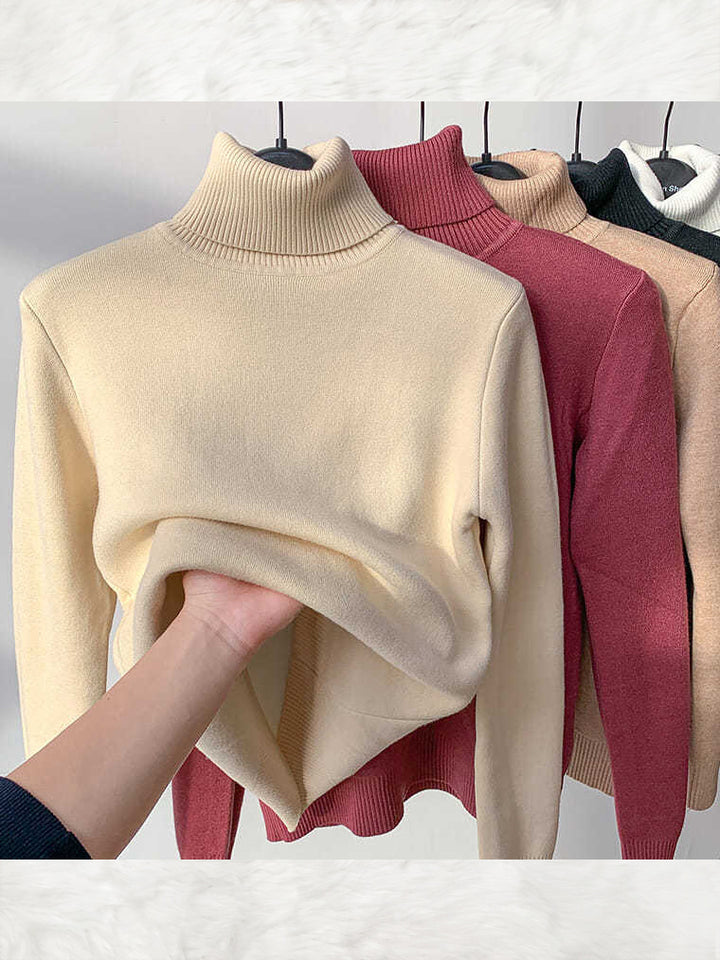 Women's Warm & Comfortable Fleece Turleneck Sweater