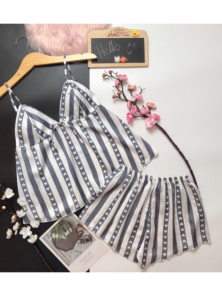 Satin Striped Cami Set