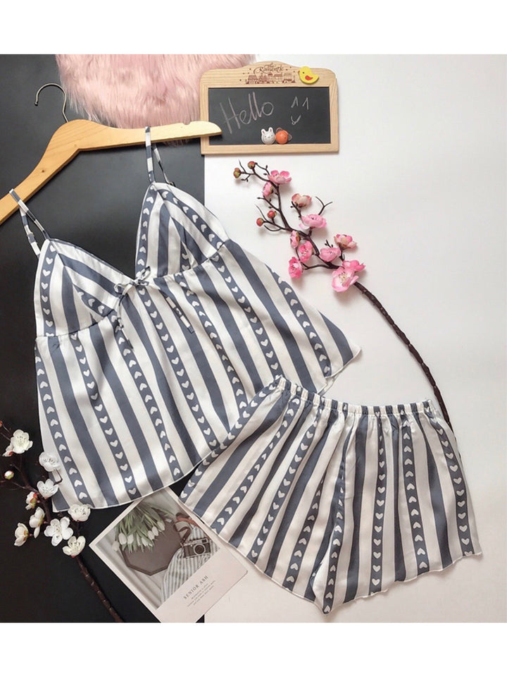 Satin Striped Cami Set