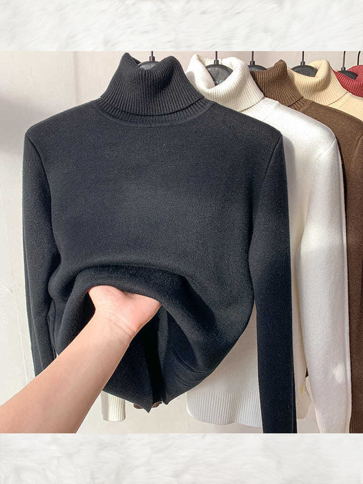 Women's Warm & Comfortable Fleece Turleneck Sweater