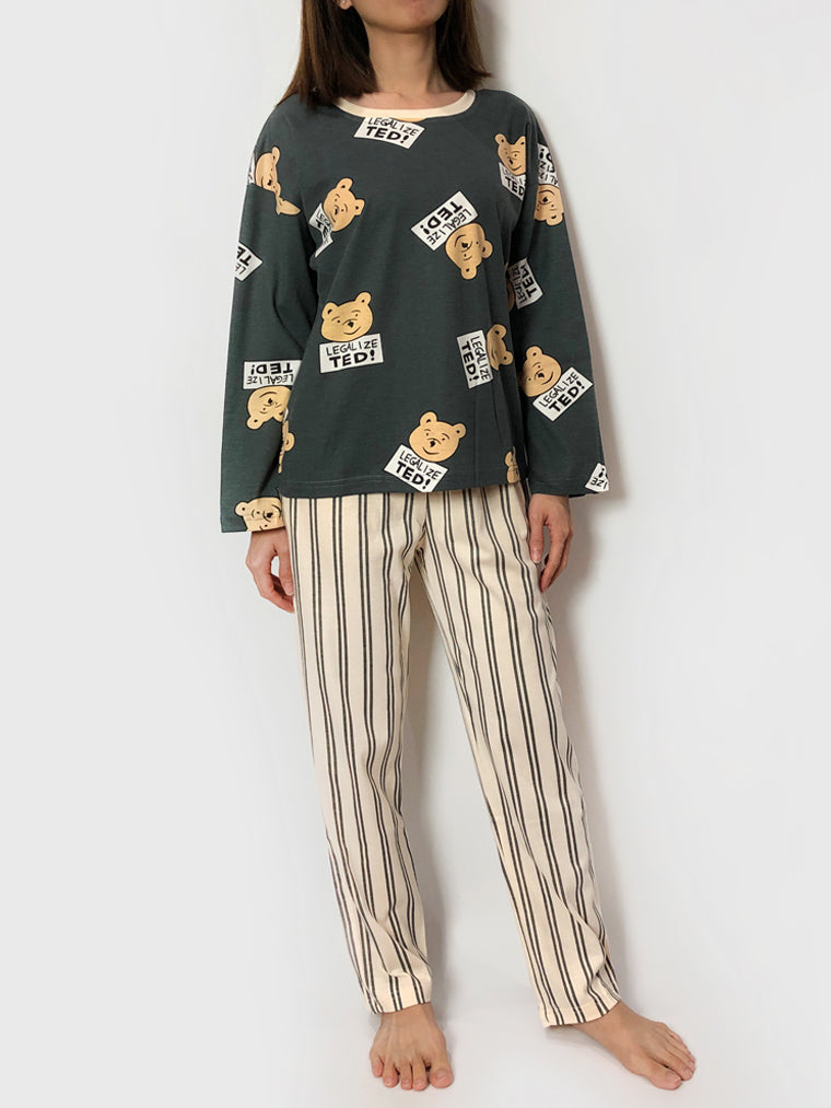 Women's cozy teddy nightwear loungewear pajama sets