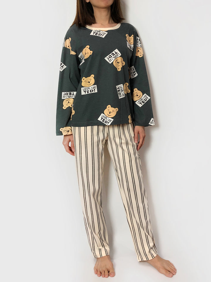 Women's cozy teddy nightwear loungewear pajama sets