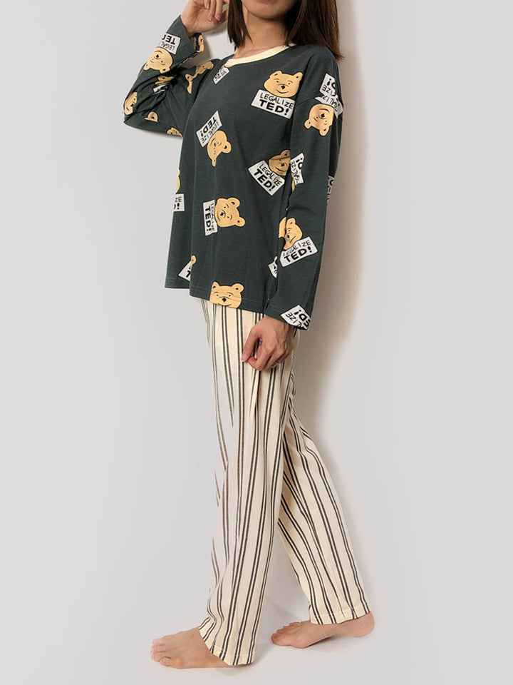 Women's cozy teddy nightwear loungewear pajama sets