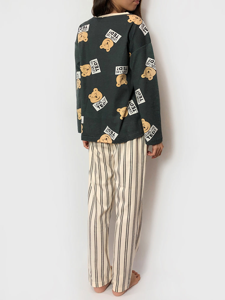 Women's cozy teddy nightwear loungewear pajama sets