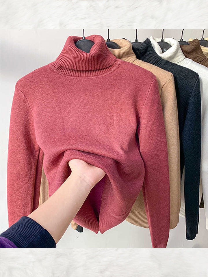 Women's Warm & Comfortable Fleece Turleneck Sweater