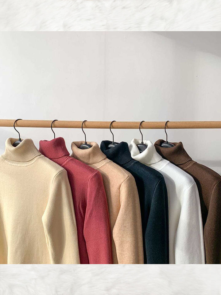 Women's Warm & Comfortable Fleece Turleneck Sweater