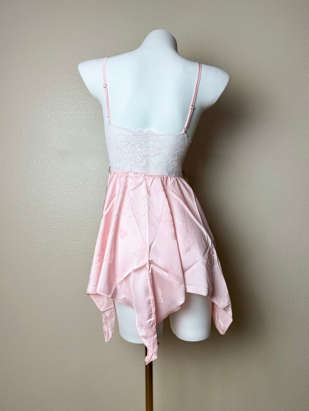 Pink Butterfly Pattern Slip - Back