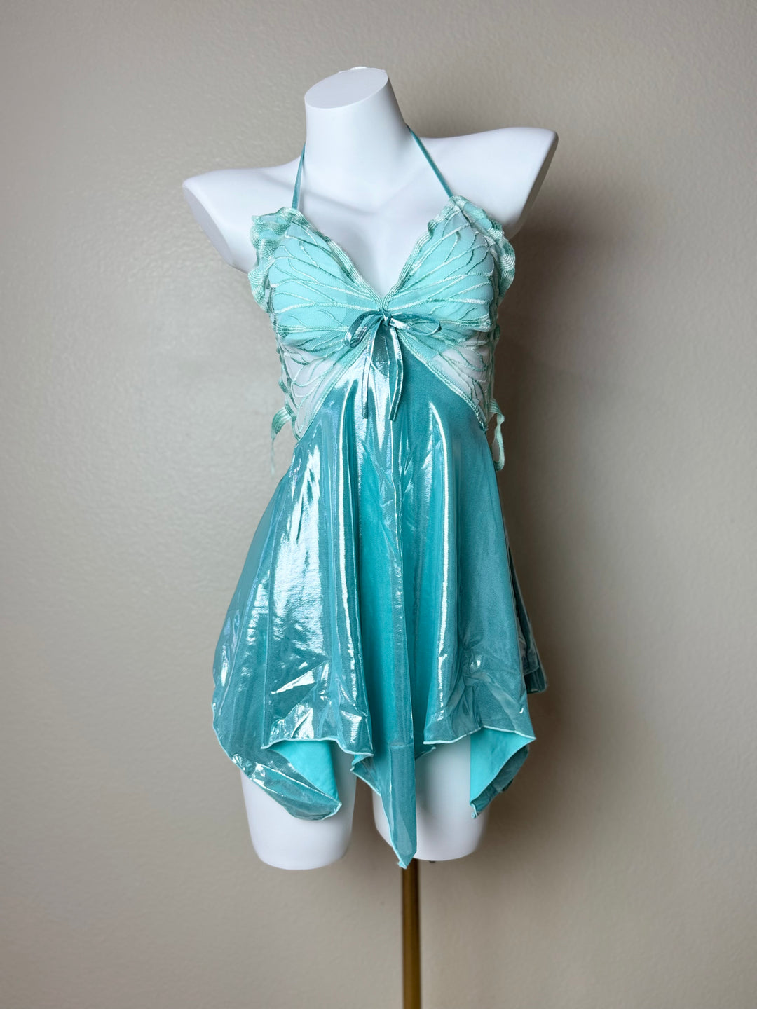 Shiny Metallic Butterfly Slip- Front