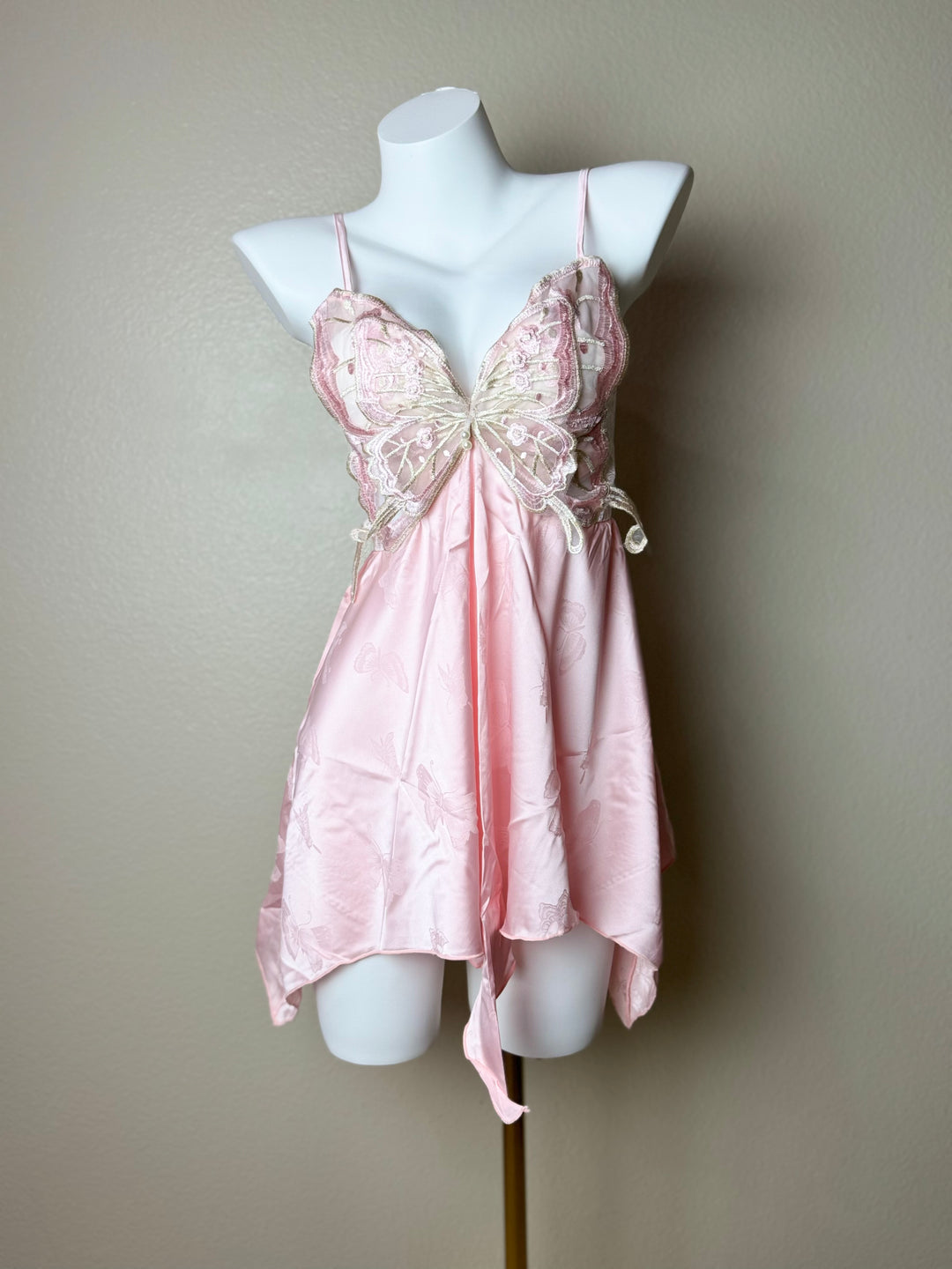 Pink Butterfly Pattern Slip - Front