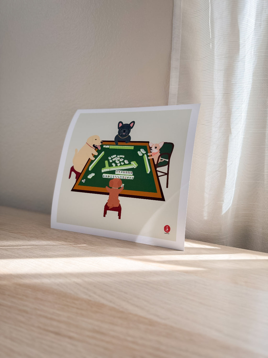 Dogs Playing Mahjong Print