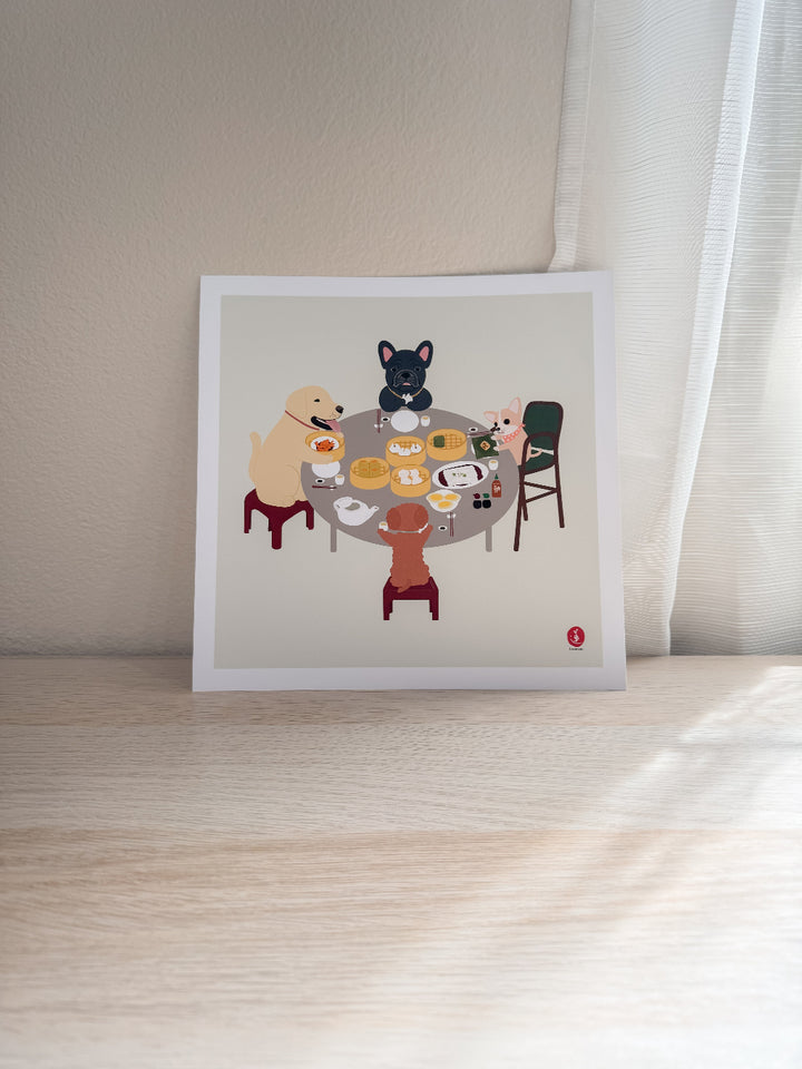 Dogs Eating Dim Sum Print