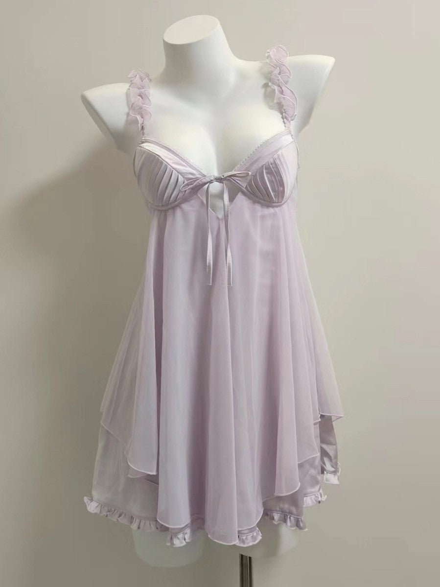 Purple Flounce Bi-Layered Slip 