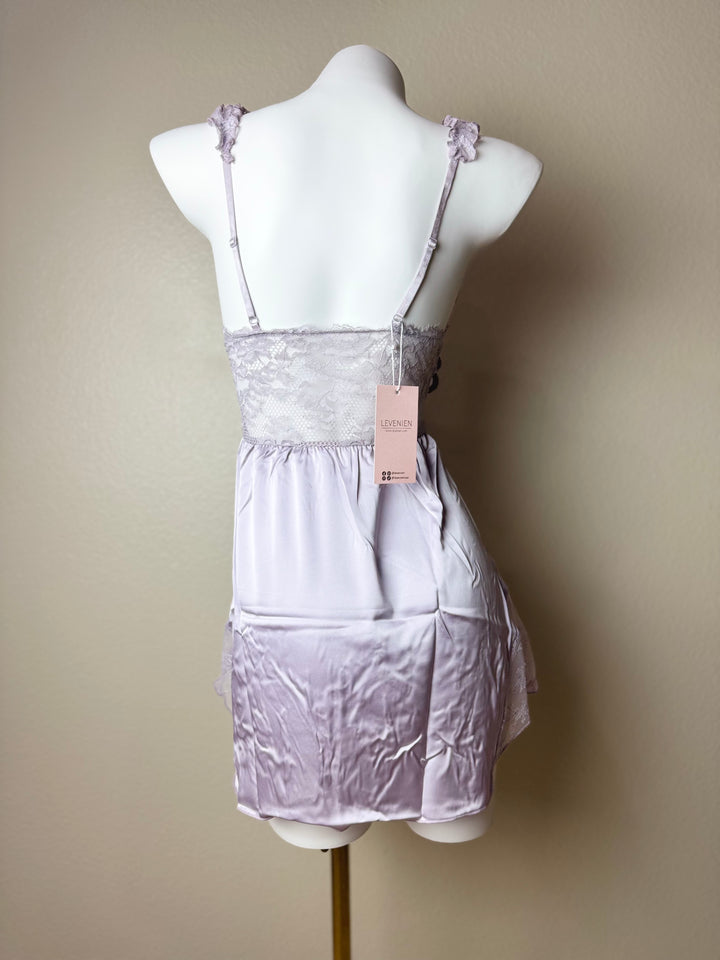 Purple Butterfly Lace-Trim Slip - Back