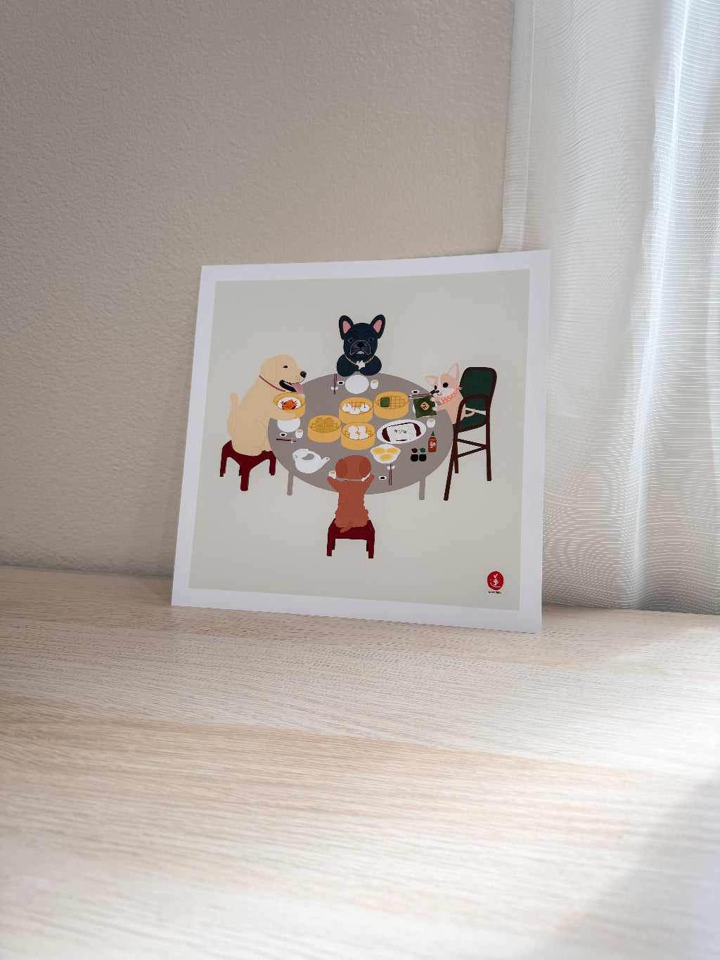 Dogs Eating Dim Sum Print