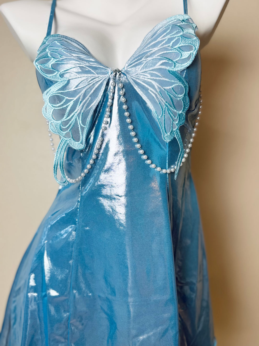 Pearl Shiny Metallic Butterfly Slip