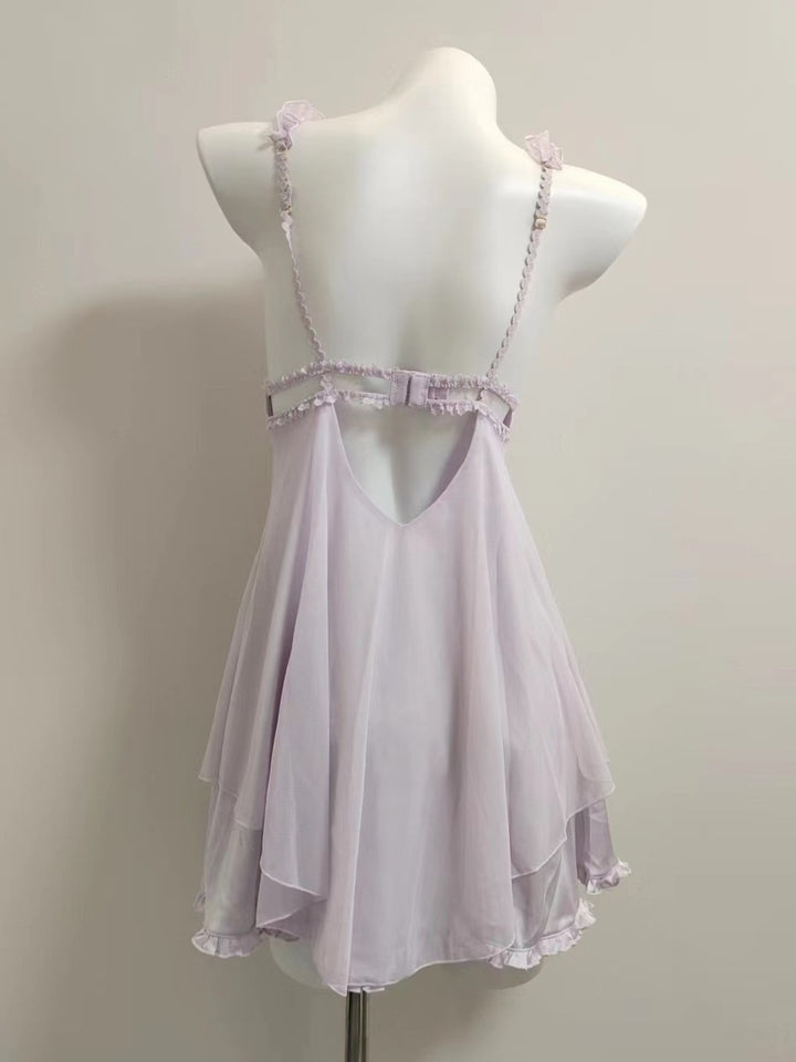 Purple Flounce Bi-Layered Slip 