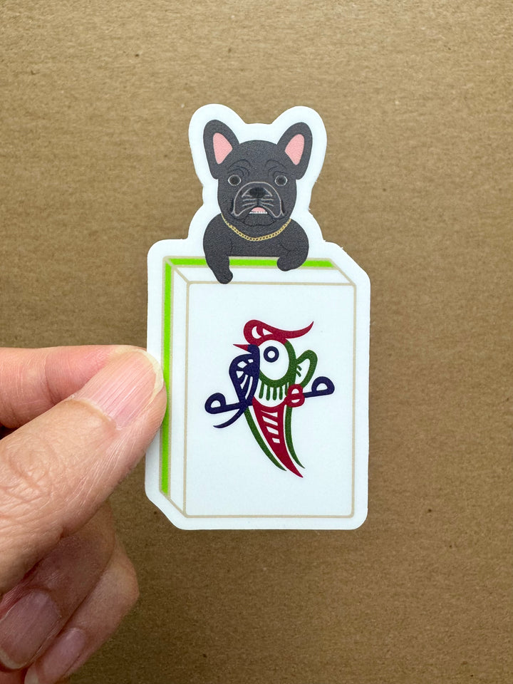 Fortune Dog Mahjong Tile Sticker - One Bamboo