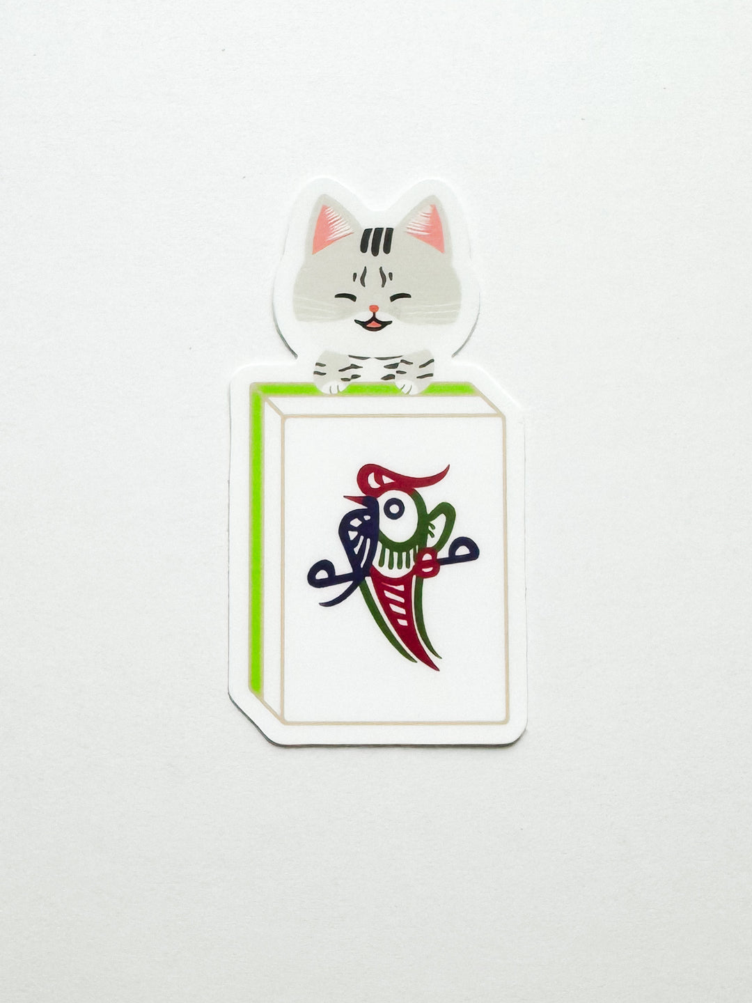Lucky Cat Mahjong Tile Sticker - One Bamboo