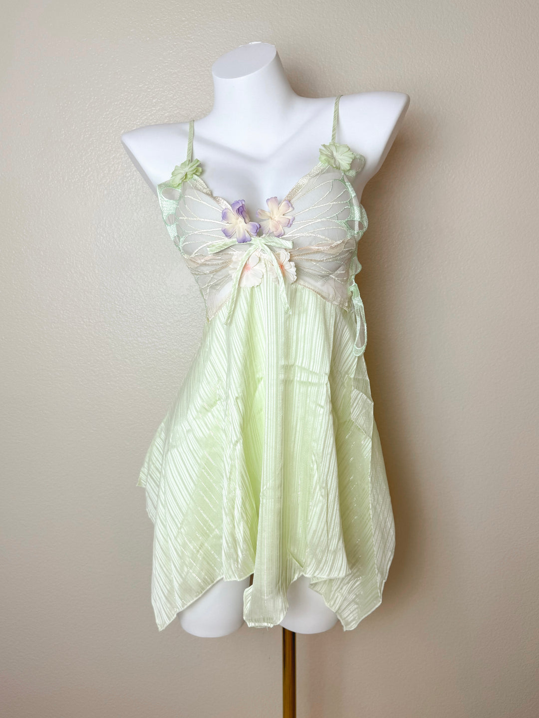 Green Floral Butterfly Slip